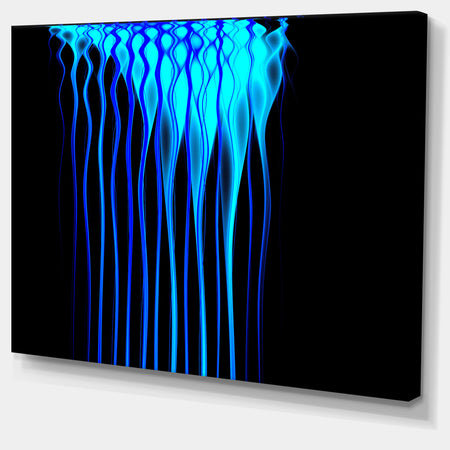 Blue Flames Fractal Pattern - Extra Large Abstract Canvas Art Print