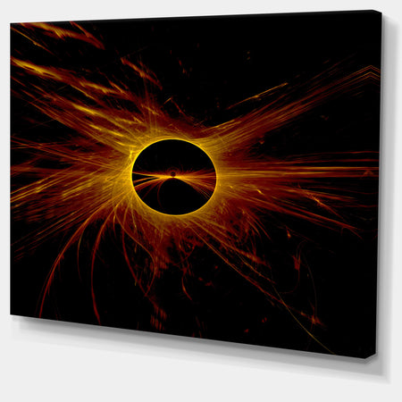Dark Solar Eclipse on Black - Extra Large Abstract Canvas Art Print