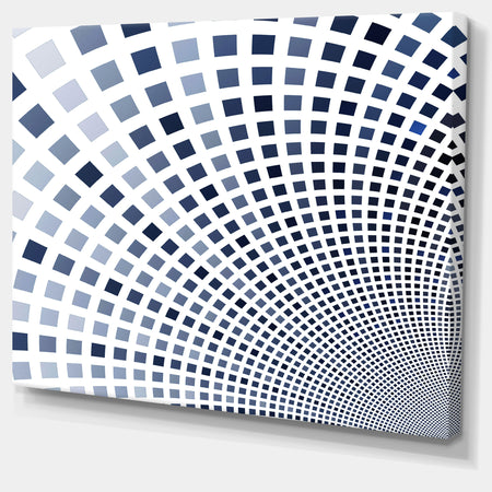 Blue Square Pixel Mosaic Illustration - Abstract Wall Art Canvas