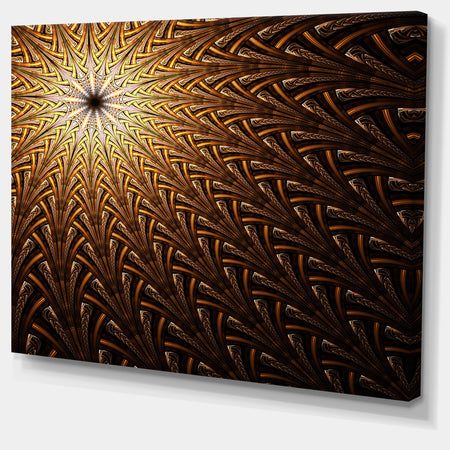 Dark Orange Fractal Flower Pattern - Abstract Wall Art Canvas