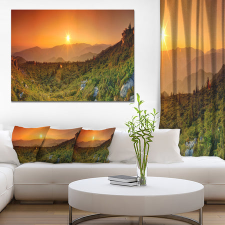 Summer in Mountains Panorama - Abstract Wall Art Canvas
