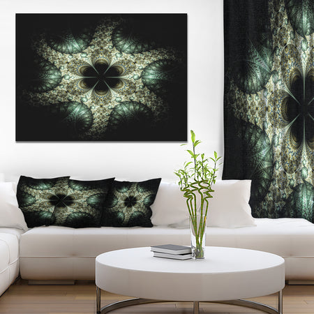 Yellow and Green Fractal Flower - Abstract Wall Art Canvas