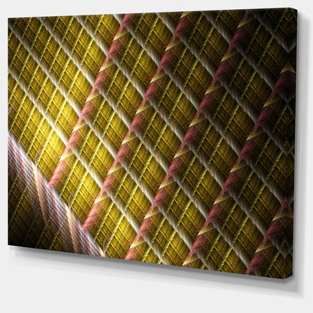 Brown Metal Protective Grids'Extra Large Abstract Canvas Art Print