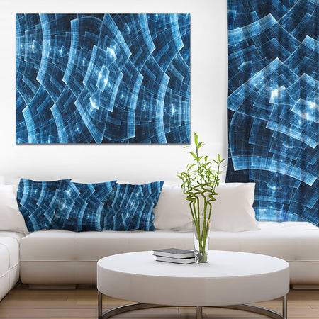 Blue Protective Metal Grids - Abstract Wall Art on Canvas