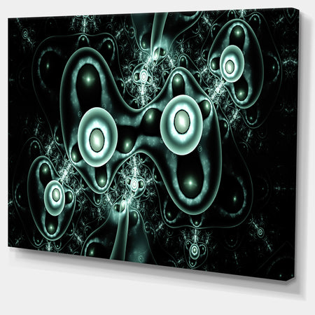 Blue on Black 3D Surreal Design - Abstract Wall Art on Canvas