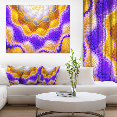 Blue Yellow Snake Skin Flower'Extra Large Abstract Canvas Art Print