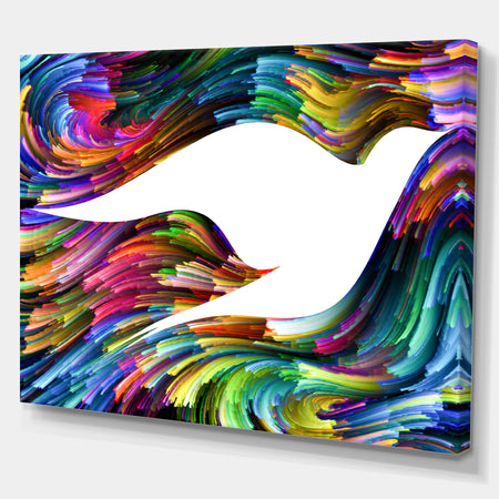 Colorful Bird Abstract - Contemporary Art on wrapped Canvas