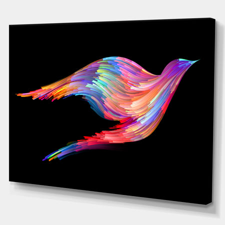 Colorful Flying Birds - Digital Art on wrapped Canvas