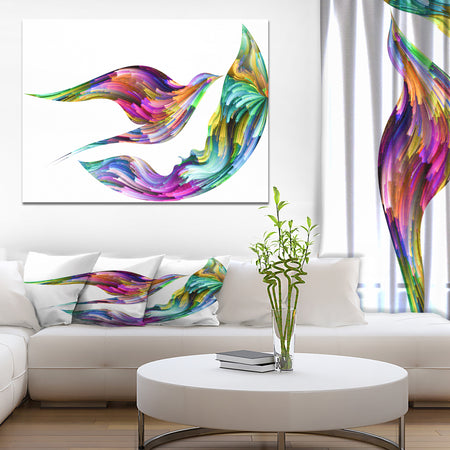 Bird Petals of Imagination - Digital Art on wrapped Canvas