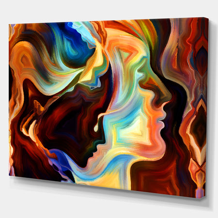Kiss of Inner Paint - Abstract People Print on Wrapped Canvas