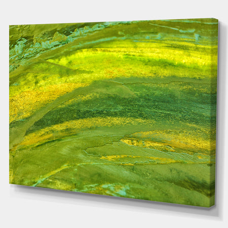 Grassland in Abstract Green Oil Painting - Contemporary Painting Print on Wrapped Canvas