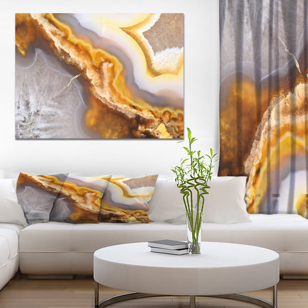 Natural brown agate at crystals - Stone Photographic on Wrapped Canvas