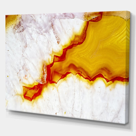 Agate with crystals macro - Stone Photographic on Wrapped Canvas