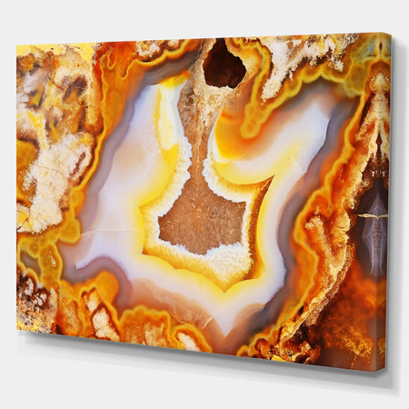 Precious brown agate with crystals - Stone Photographic on Wrapped Canvas