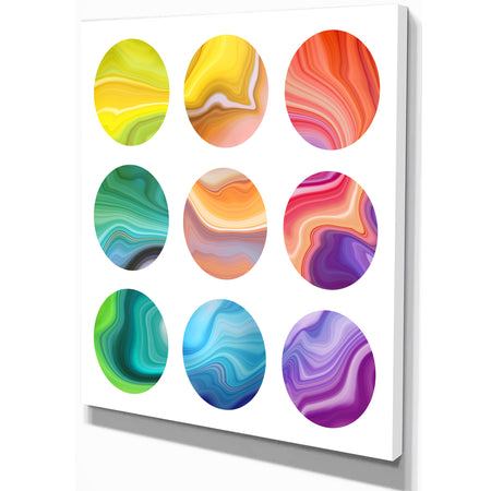 Abstract round labels set - Stone Photographic on Wrapped Canvas