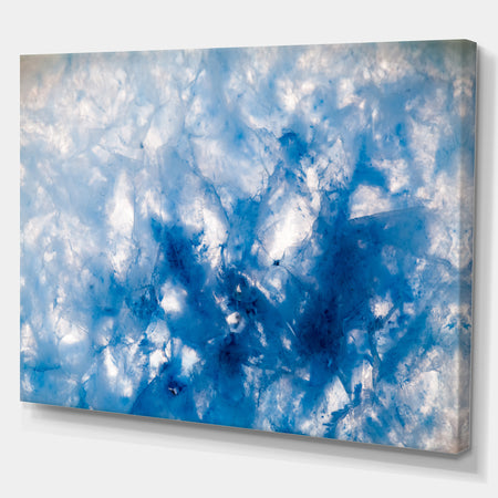 Blue and White Moss Agate - Stone Photographic on Wrapped Canvas