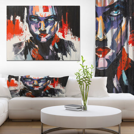 Abstract Human oil painting - Glam Painting Print on Wrapped Canvas