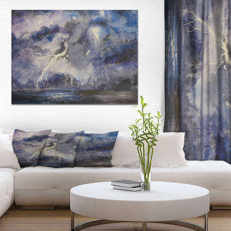 Stormy Dark night sky - Contemporary Art on wrapped Canvas