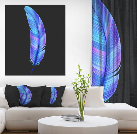 Colorful Pattern Feather - Digital Art on wrapped Canvas