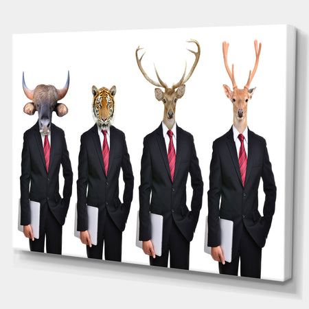 Animals in Americana Suit - Animals photography Print on Wrapped Canvas