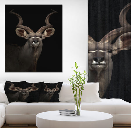 Greater gudu Tiger In The Dark - Animals photography Print on Wrapped Canvas