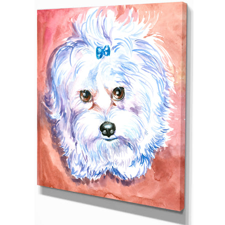 Sweet dog - Animals Painting Print on Wrapped Canvas