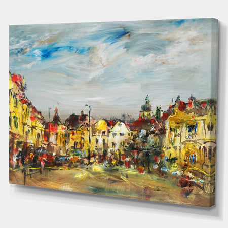Historic City - Cityscapes Painting Print on Wrapped Canvas