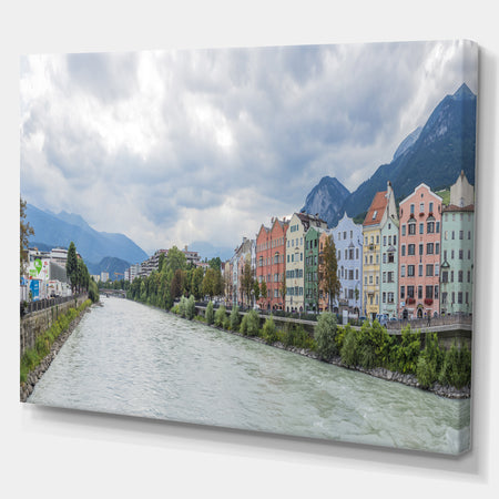 Mariahilf Street in Innsbruck Austria. - Cityscapes Photography on Wrapped Canvas