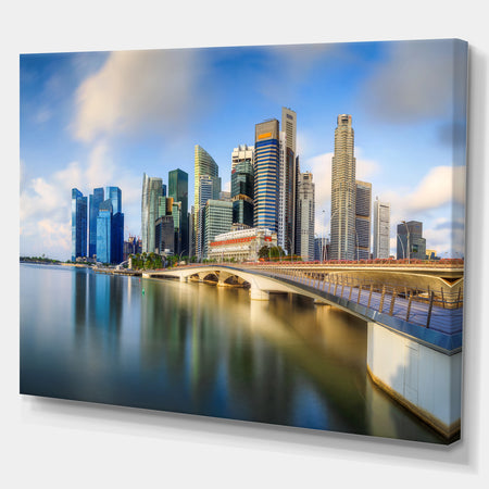 Singapore Skyline - Sea & Shore Cityscapes Photographic on wrapped Canvas