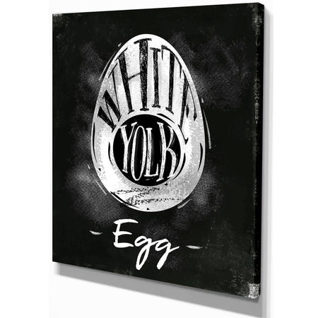 Egg cutting scheme chalk - Farmhouse Food Painting Print on Wrapped Canvas