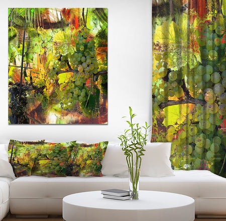 Grapes Vine - Floral Painting Print on Wrapped Canvas