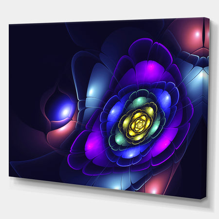 Abstract fractal flower Emerging from Abys - Art on wrapped Canvas