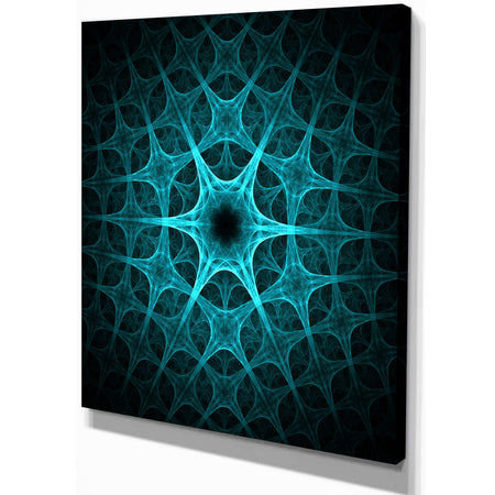 Abstract blue ice flower - Art on wrapped Canvas