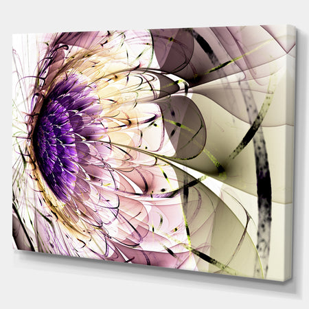 Purple 3D Exotic Flower in Tail Commet - Digital Art on wrapped Canvas