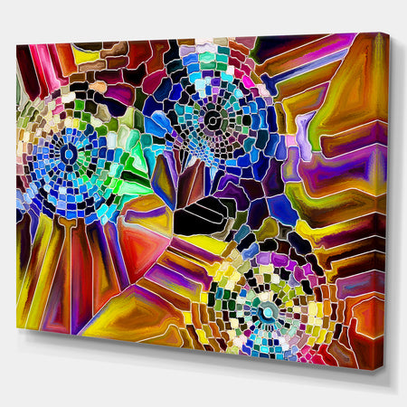 Color Fragmentation Series - Floral Painting Print on Wrapped Canvas