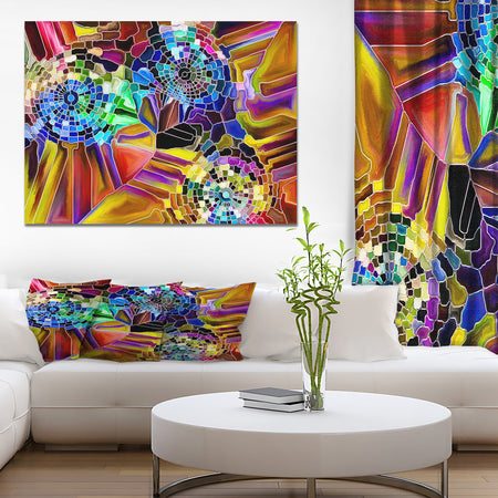 Color Fragmentation Series - Floral Painting Print on Wrapped Canvas