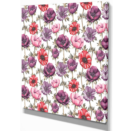 Colorful Abstract Floral Pattern - Floral Painting Print on Wrapped Canvas