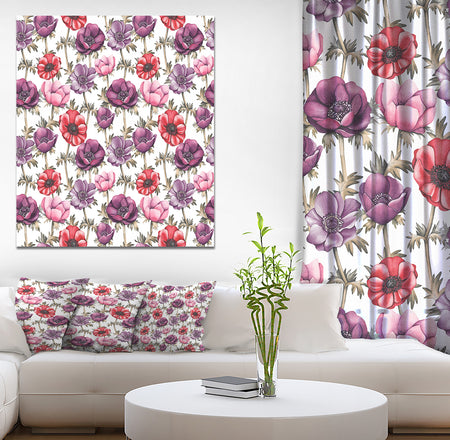 Colorful Abstract Floral Pattern - Floral Painting Print on Wrapped Canvas