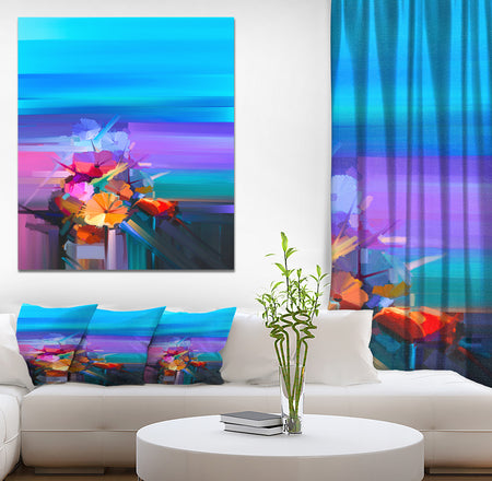 Abstract Floral Spring Flower - Floral Painting Print on Wrapped Canvas