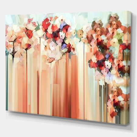 Abstract Floral oil color painting - Floral Painting Print on Wrapped Canvas