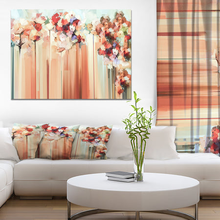 Abstract Floral oil color painting - Floral Painting Print on Wrapped Canvas