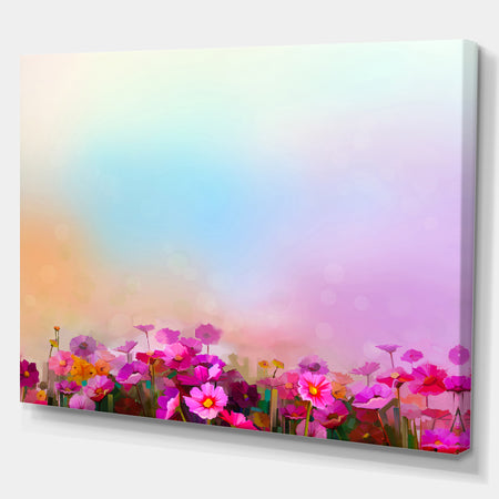 Daisy Wildflower in Field - Floral Painting Print on Wrapped Canvas