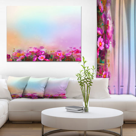 Daisy Wildflower in Field - Floral Painting Print on Wrapped Canvas