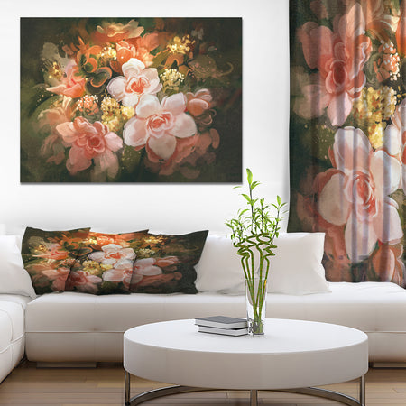 bouquet of flowers - Floral Painting Print on Wrapped Canvas