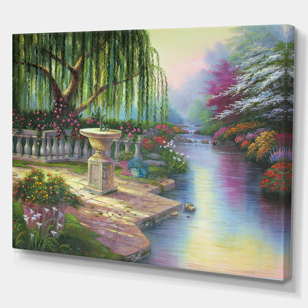 The Gardern of Prayer - Floral Painting Print on Wrapped Canvas