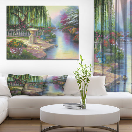 The Gardern of Prayer - Floral Painting Print on Wrapped Canvas