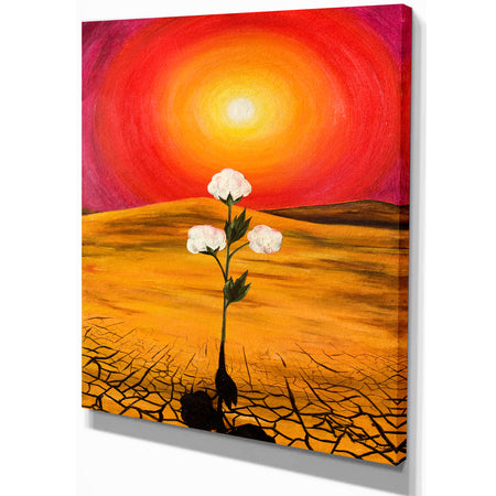 Bright Sun in Flower - Floral Painting Print on Wrapped Canvas