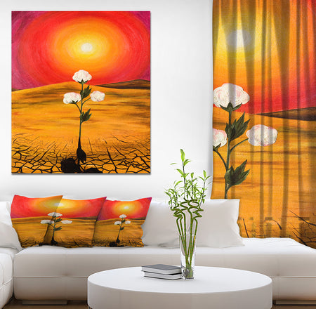 Bright Sun in Flower - Floral Painting Print on Wrapped Canvas