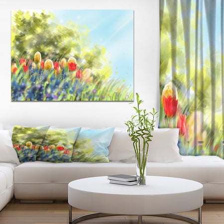 Spring Flower - Floral Contemporary on wrapped Canvas