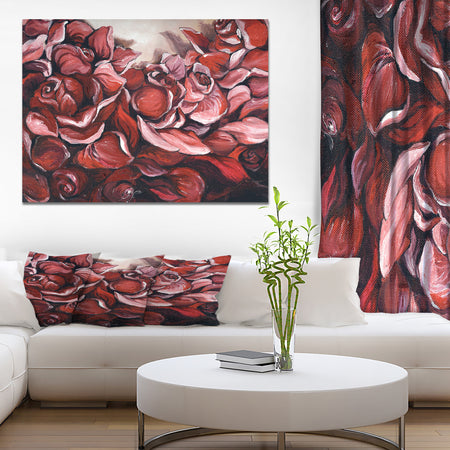 Red Roses Petal Photography Artwork - Floral Photography on wrapped Canvas